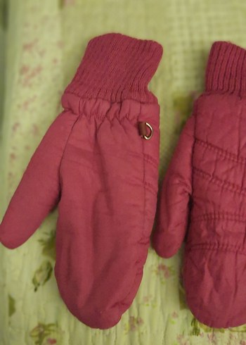 Kız Çocuk Pembe Örme Eldiven - Görsel 2