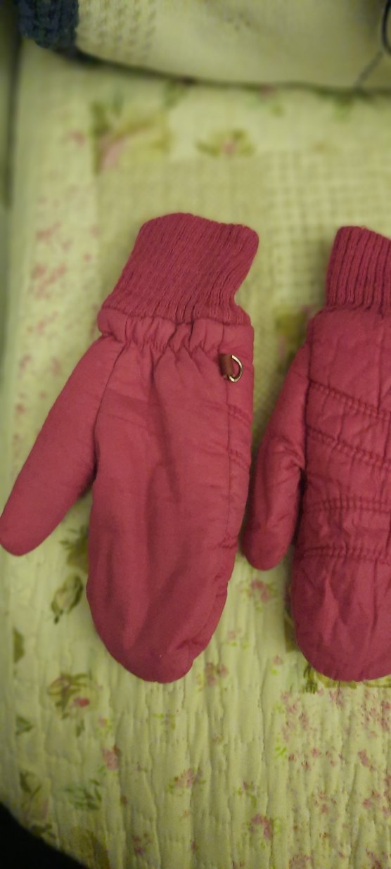 Kız Çocuk Pembe Örme Eldiven - Görsel 2