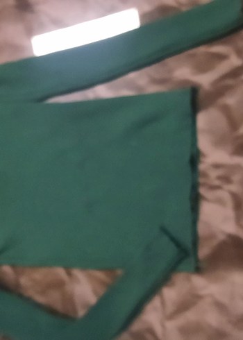 Yeşil Fitilli Boğazlı Kadın Kazak - Görsel 3