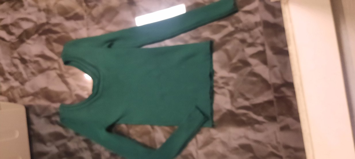 Yeşil Fitilli Boğazlı Kadın Kazak - Görsel 3