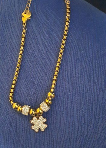 Renkli İşlemeli Altın Renk Boncuklu Bileklik - Görsel 2