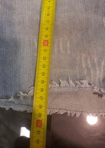 l Beden mavi Renk Kadın Kot Mini Etek, Kemerli, Gri-Bej