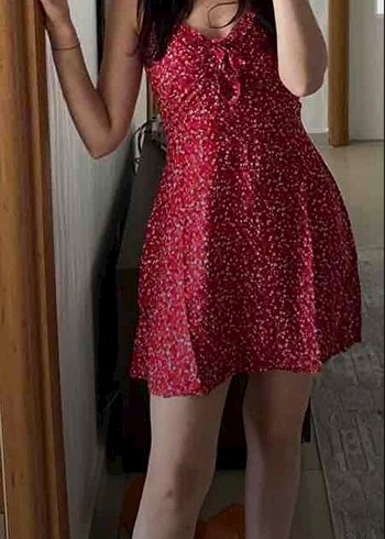 trendyolmilla Kırmızı Mini İnce Askılı Elbise - Görsel 5