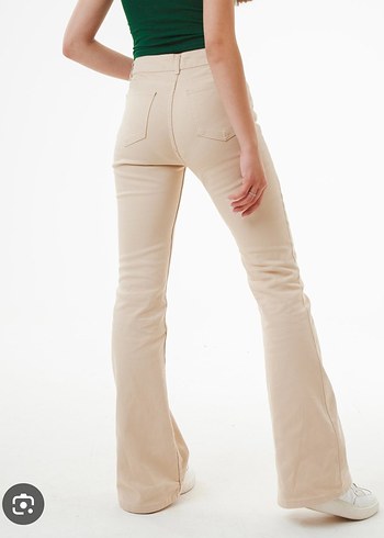 Bej ispanyol Kadın Pantolon - Görsel 2