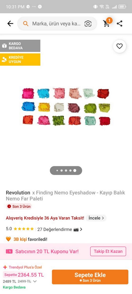 Revolution x Finding Nemo Çok Renkli Far Paleti - Görsel 5