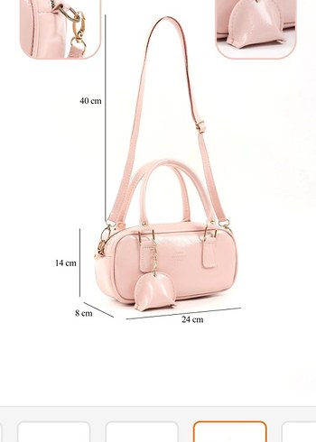 Parlak Pembe Deri Kadın Çanta - Görsel 4