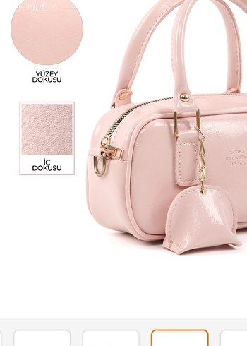 Parlak Pembe Deri Kadın Çanta - Görsel 5