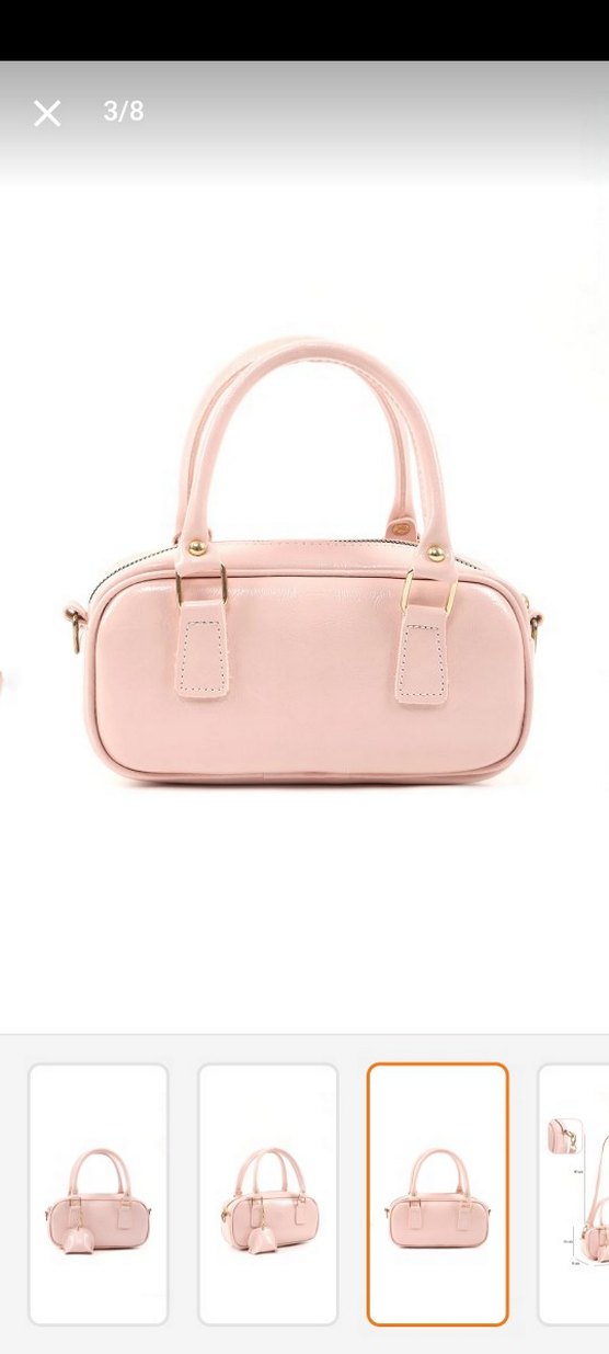 Parlak Pembe Deri Kadın Çanta - Görsel 3