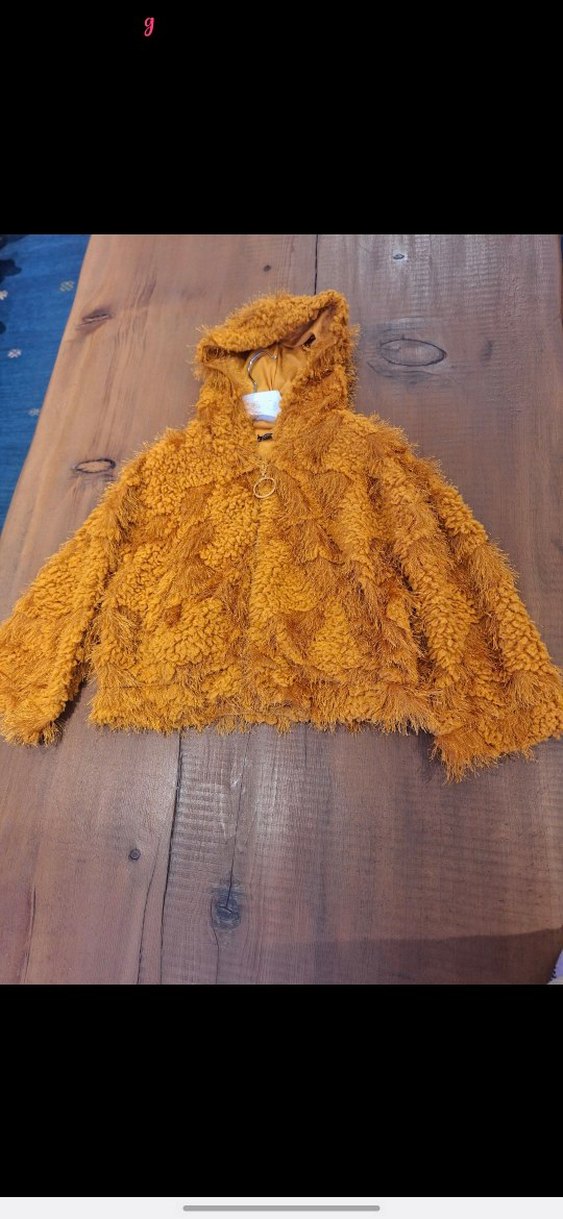 Kahverengi Kapüşonlu Kısa Peluş Mont - Görsel 2