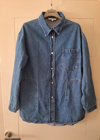 diğer Beden mavi Renk Düğmeli Mavi Kadın Denim Ceket
