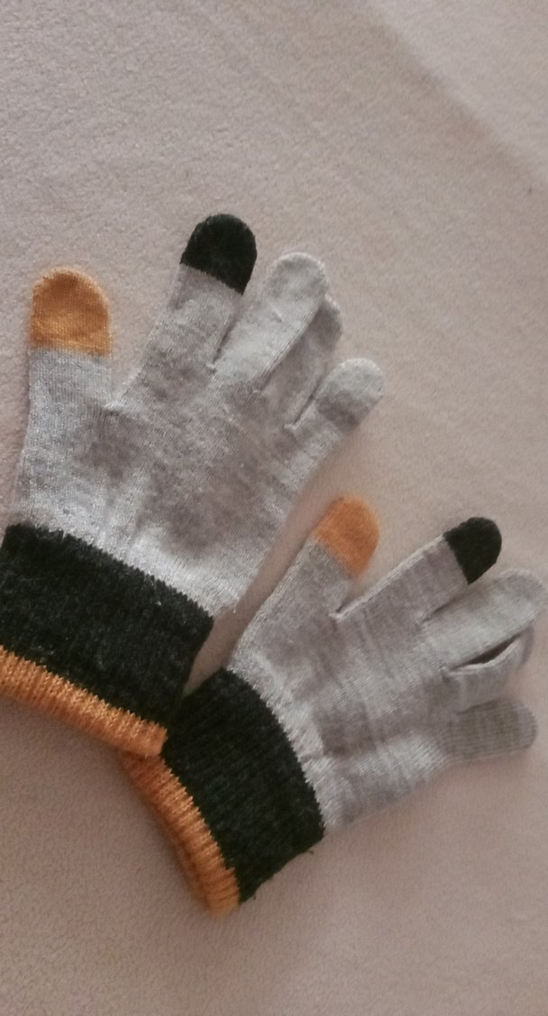 Gri Erkek Çocuk Örgü Eldiven - Görsel 2