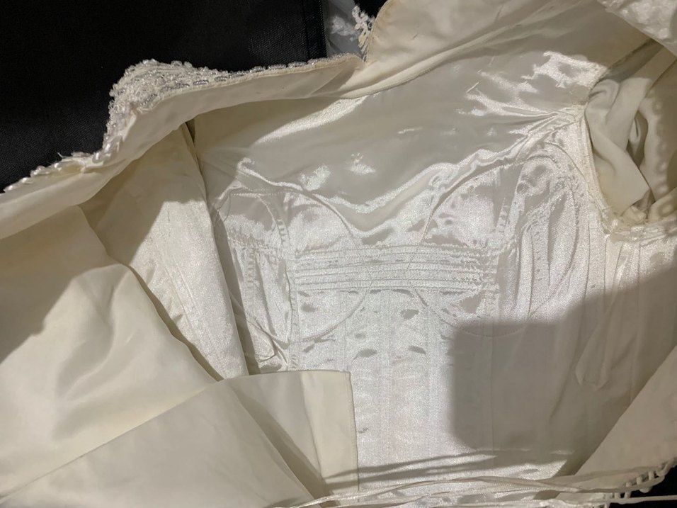 Uzun Kollu Beyaz Helen Model Gelinlik - Görsel 5