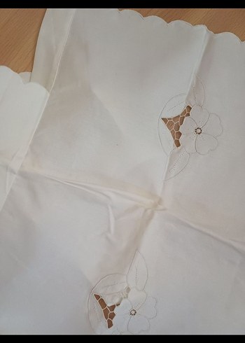 Beyaz işi işlemeli Mutfak Önlüğü - Görsel 3