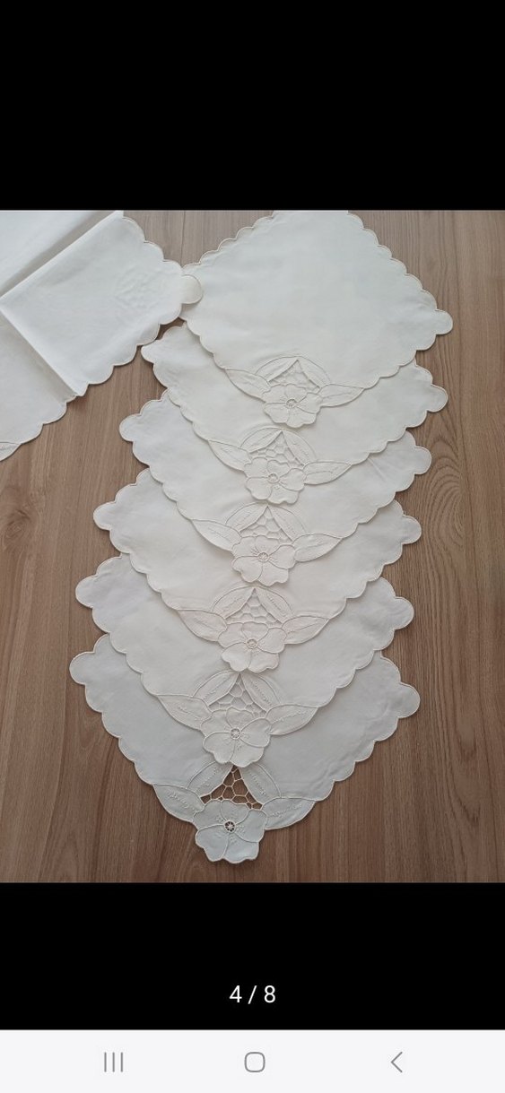 13 PARÇA BEYAZ İŞİ KARE ÖRTÜLER (ADET FİYATI ) - Görsel 4