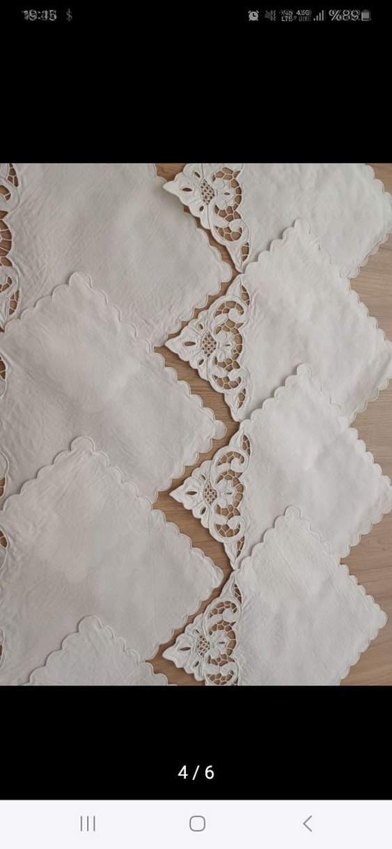 12 ADET BEYAZ İŞİ KARE ÖRTÜ ( ADET FİYATI 750 TL ) - Görsel 4