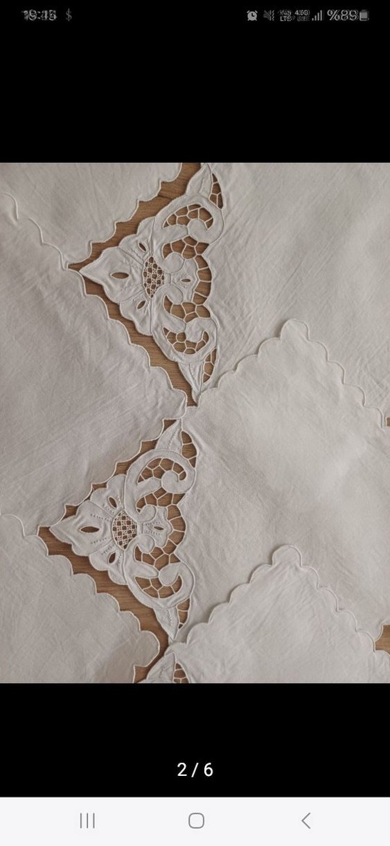 12 ADET BEYAZ İŞİ KARE ÖRTÜ ( ADET FİYATI 750 TL ) - Görsel 2