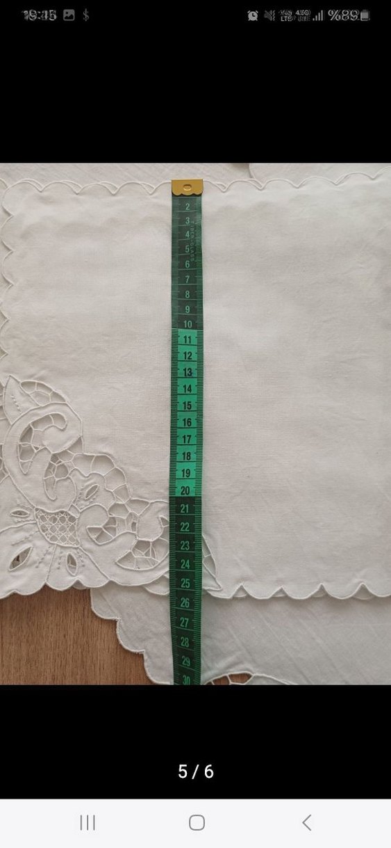 12 ADET BEYAZ İŞİ KARE ÖRTÜ ( ADET FİYATI 750 TL ) - Görsel 5