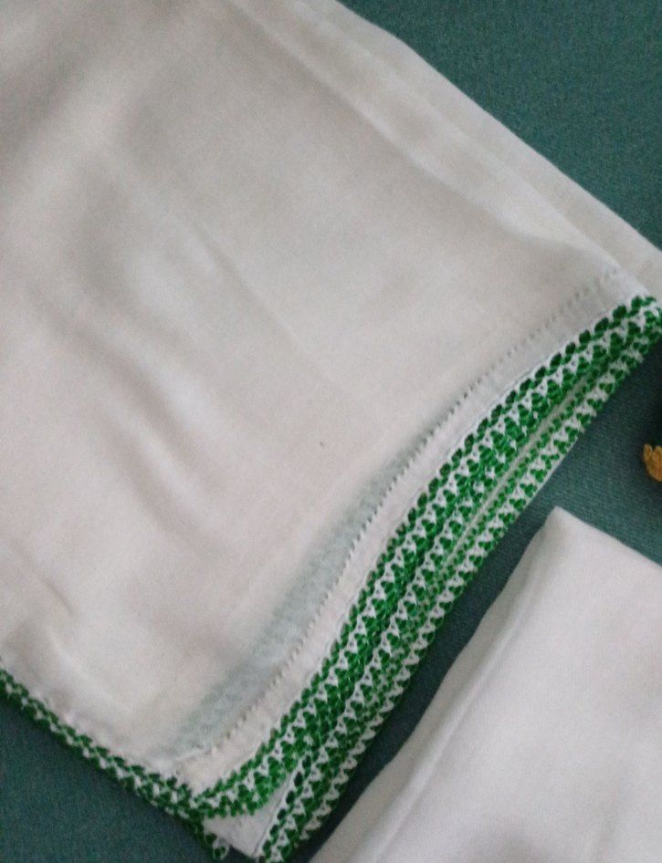 BEYAZ TÜLBENT ÜZERİNE BONCUK OYALI TÜLBENTLER - Görsel 2