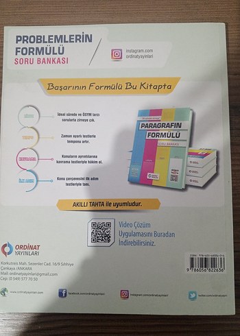 Problemlerin Formülü Soru Bankası - Ordinat Yayınları