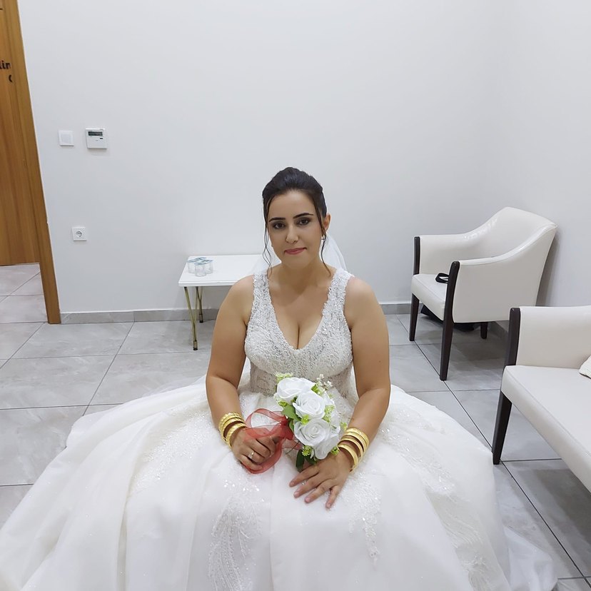 Klasik A Kesim Midi Beyaz Gelinlik - Görsel 2