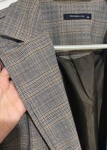 Düğmeli Bej Kadın Blazer Ceket - Görsel 5