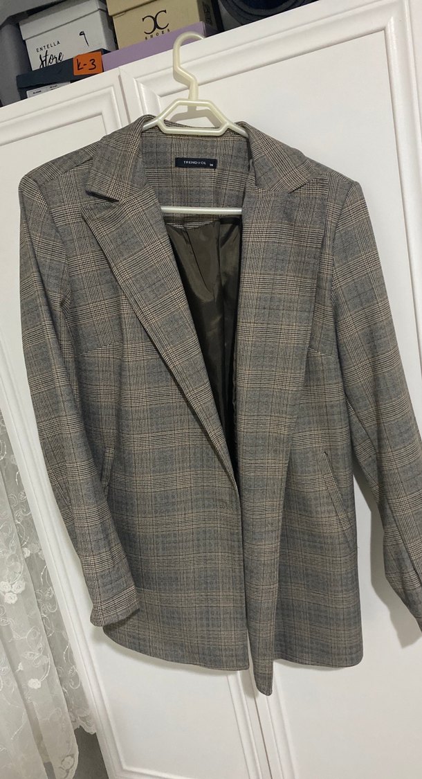 Düğmeli Bej Kadın Blazer Ceket - Görsel 2