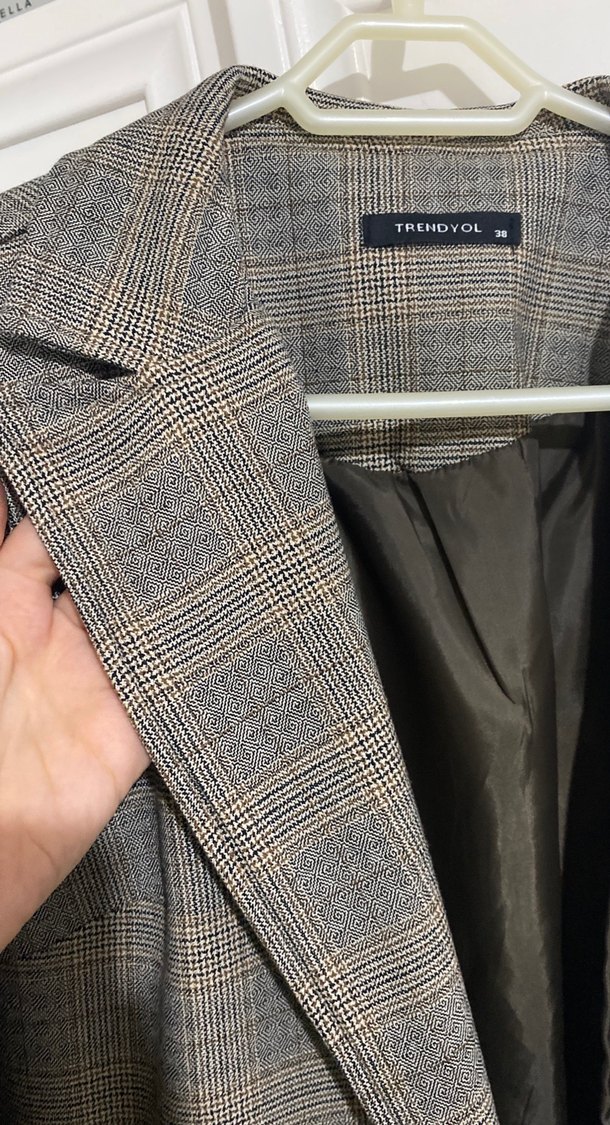 Düğmeli Bej Kadın Blazer Ceket - Görsel 5