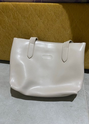 Bej Minimalist Deri Kadın Çanta - Görsel 4