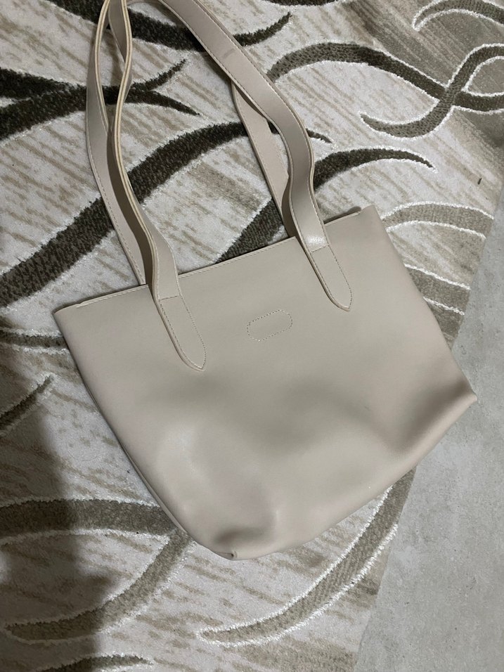 Bej Minimalist Deri Kadın Çanta - Görsel 5