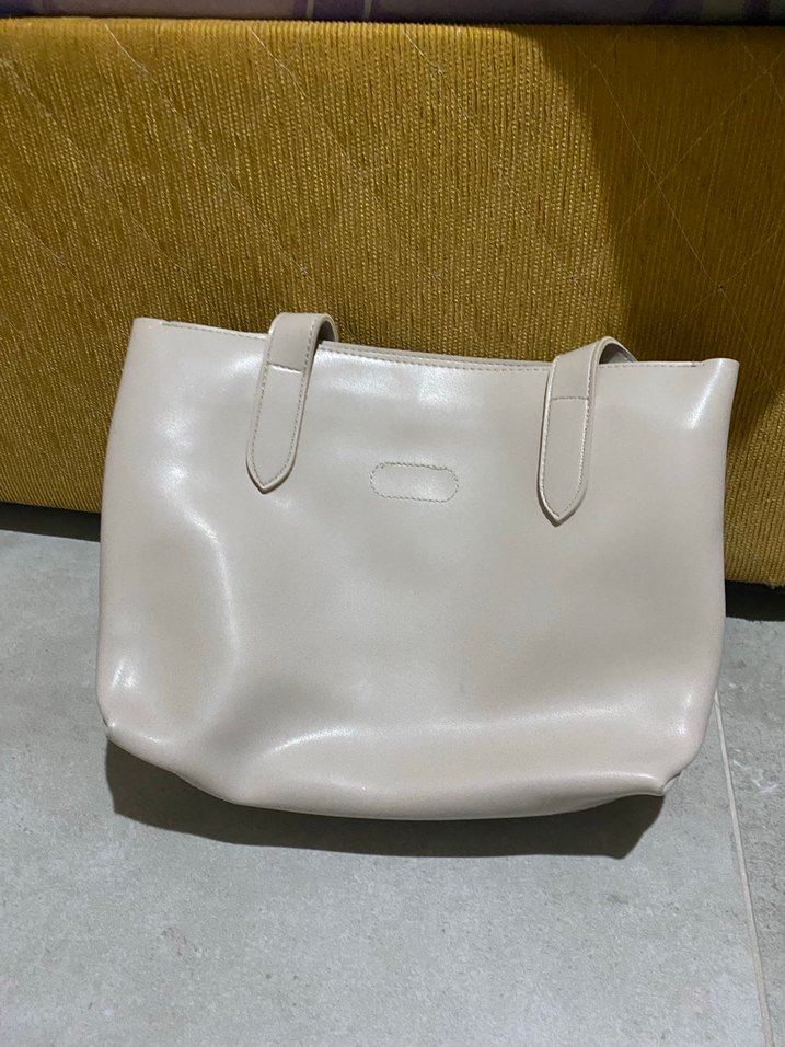 Bej Minimalist Deri Kadın Çanta - Görsel 4