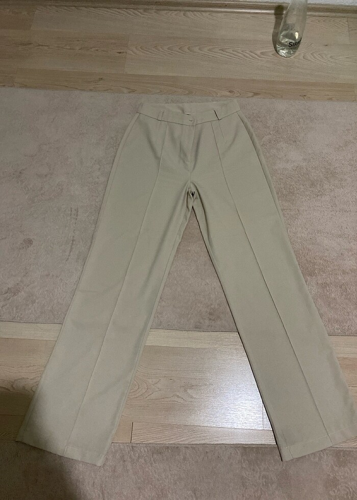 Düz paça kumaş pantolon - Görsel 2