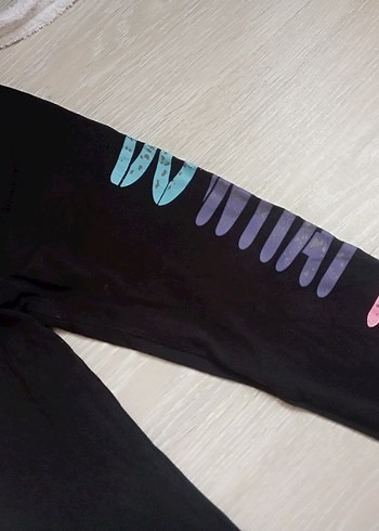 Kız Çocuk Baskılı Sokak Tarzı Tayt - Görsel 2