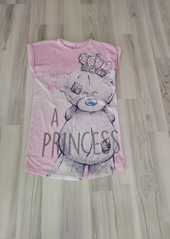 Kız Çocuk Pembe Baskılı Kısa Kollu elbise