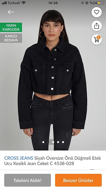 Bershka Siyah crop kot ceket