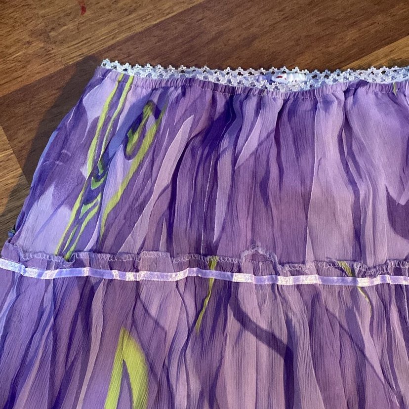 Mor Renkli Uzun Fırfırlı Etek Y2k - Görsel 2