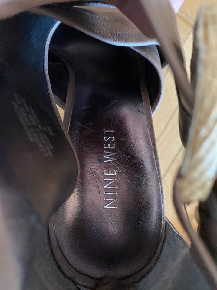 Bej Deri Platform Topuklu Kadın Ayakkabı nine west - Görsel 5