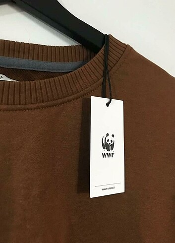 xl Beden kahverengi Renk WWF Panda Sweatshirt Unisex 
