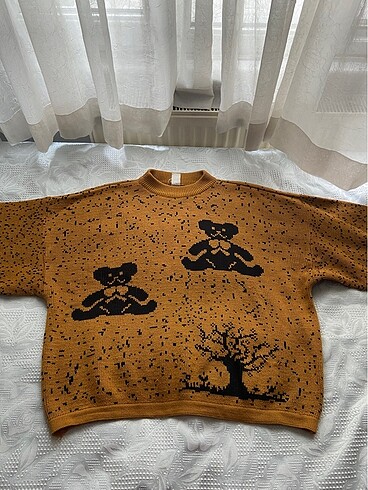 Vintage Desenli Kazak Unisex