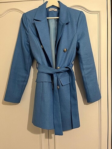 m Beden mavi Renk Kuşaklı blazer ceket