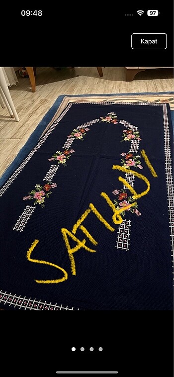 Çeyizlik el yapımı etamin seccade