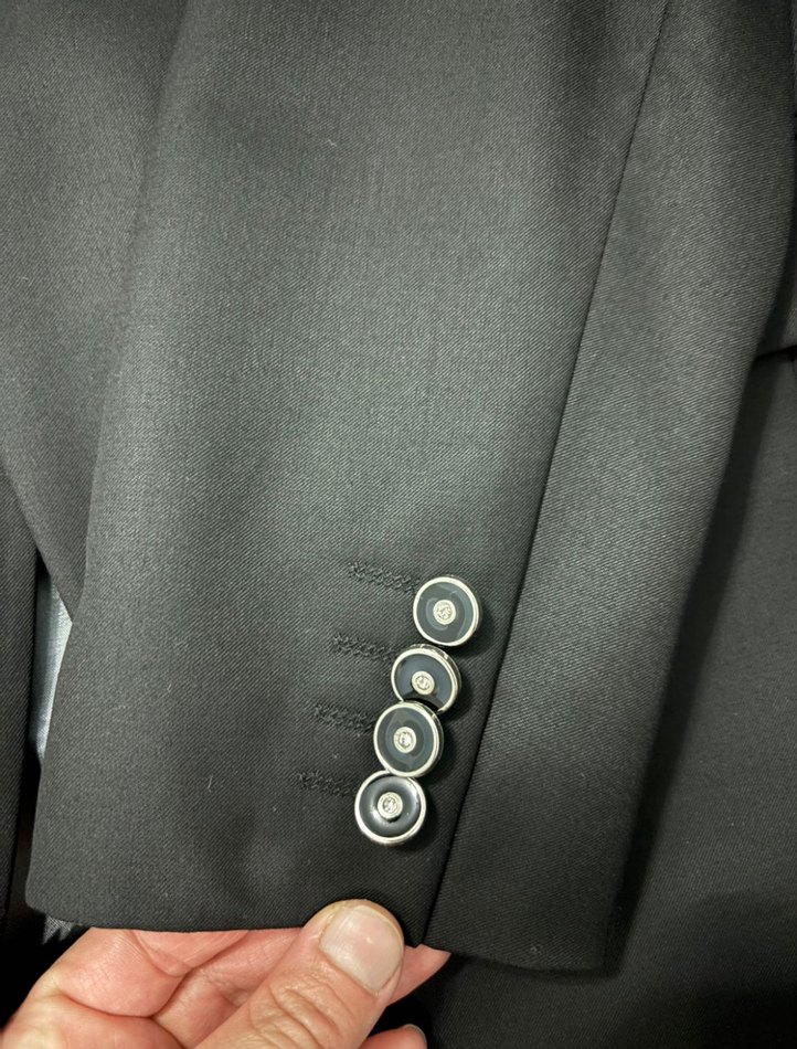 Düğmeli Siyah Erkek Takım Elbise Ceketi - Görsel 2