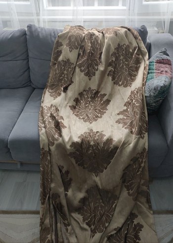 Kahverengi Nakışlı Perde - Görsel 3