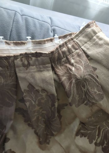 Kahverengi Nakışlı Perde - Görsel 2