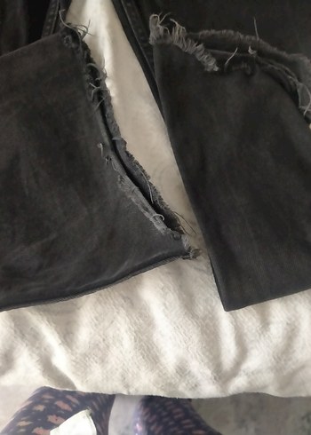 Mavi Jeans siyah Kemerli Salaş Kadın Midi Kot Pantolon