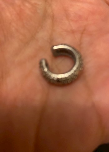 925 ayar gümüş taşlı kalın earcuff - Görsel 3