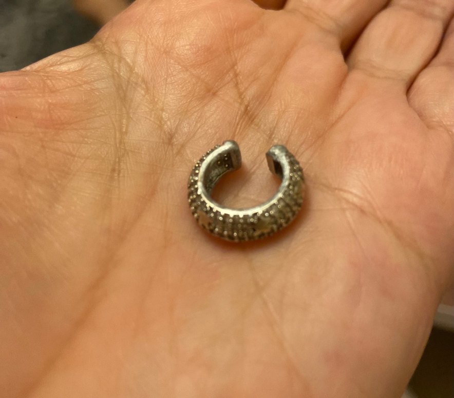 925 ayar gümüş taşlı kalın earcuff - Görsel 2