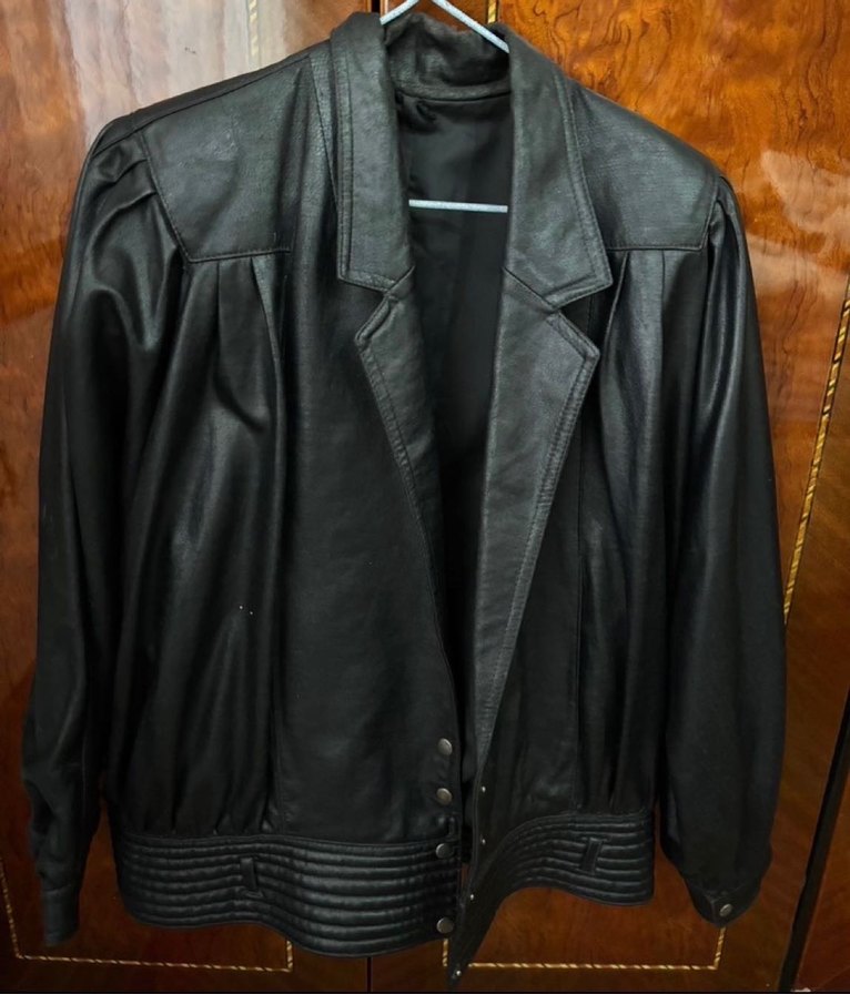 Oversize vintage deri bomber ceket - Görsel 3