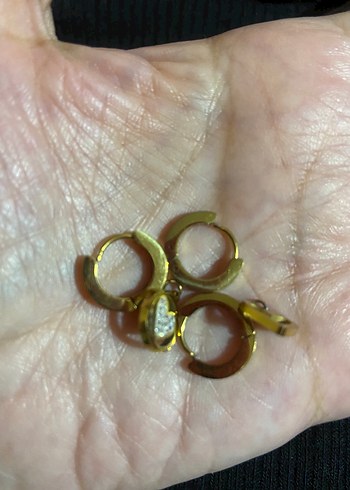 Kalp detaylı çelik küpe seti - Görsel 4