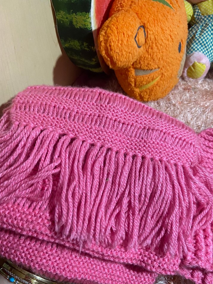 El örgüsü Pembe Örgü Bere ve Atkı Seti - Görsel 4