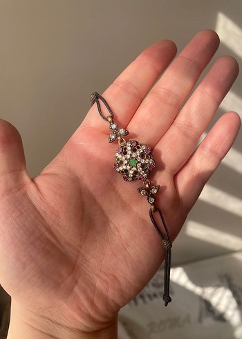 925 ayar doğal taşlı otantik bileklik - Görsel 3